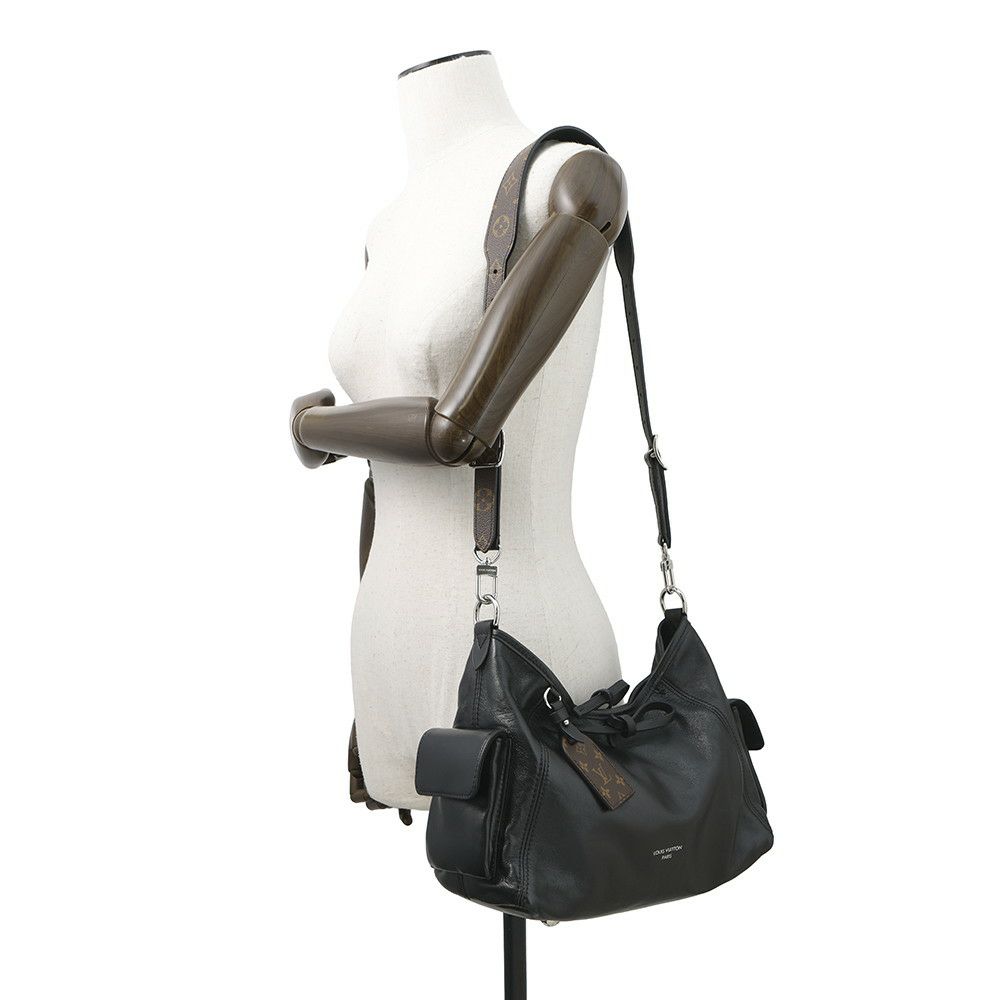 ルイヴィトン ショルダーバッグ ラムレザー キャリーオール・カーゴ バイブ PM M24861 LOUIS VUITTON ヴィトンブラック 黒