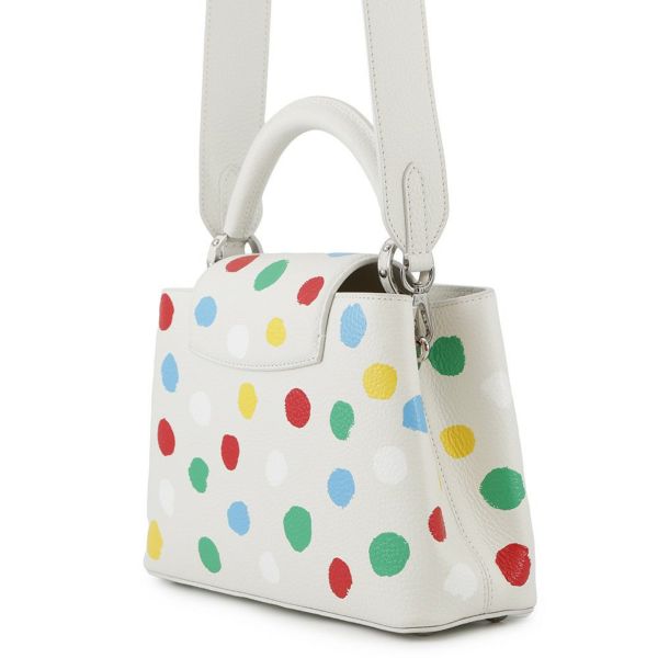 ルイヴィトン ハンドバッグ トリヨンレザー/ペインティッド ドット カプシーヌ LV×YK BB M21637 2way 草間弥生 コラボ 白