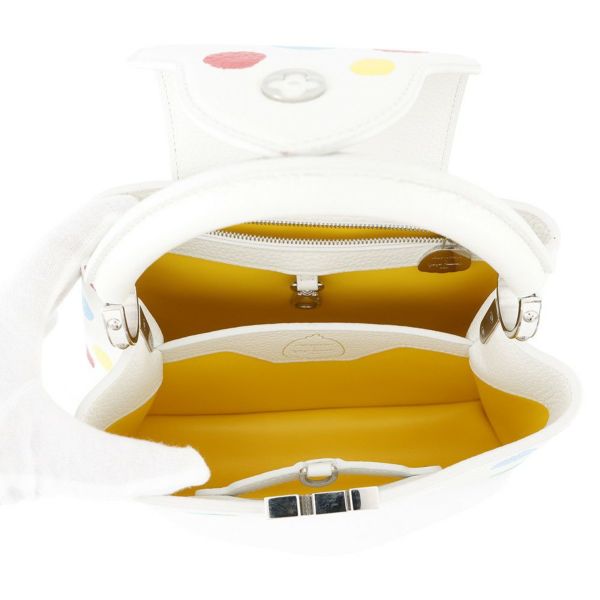 ルイヴィトン ハンドバッグ トリヨンレザー/ペインティッド ドット カプシーヌ LV×YK BB M21637 2way 草間弥生 コラボ 白