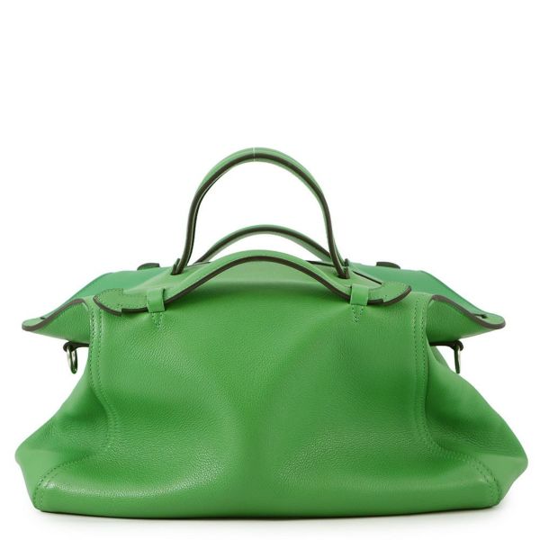 エルメス ハンドバッグ オクサー バンブー/シルバー金具 エバーグレイン □R刻印 HERMES 2wayショルダー