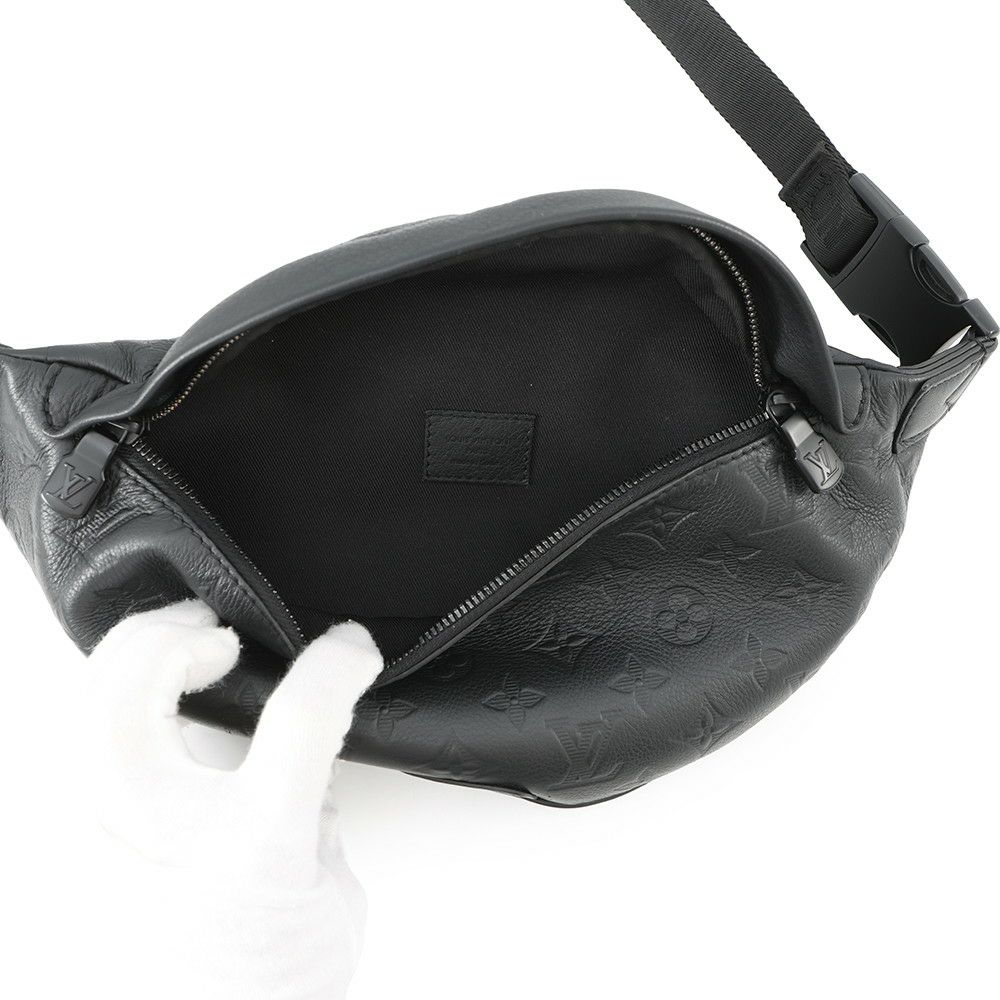 ルイヴィトン ボディバッグ モノグラム・シャドウ ディスカバリー・バムバッグPM M46036 ウエストバッグ 黒 ブラック