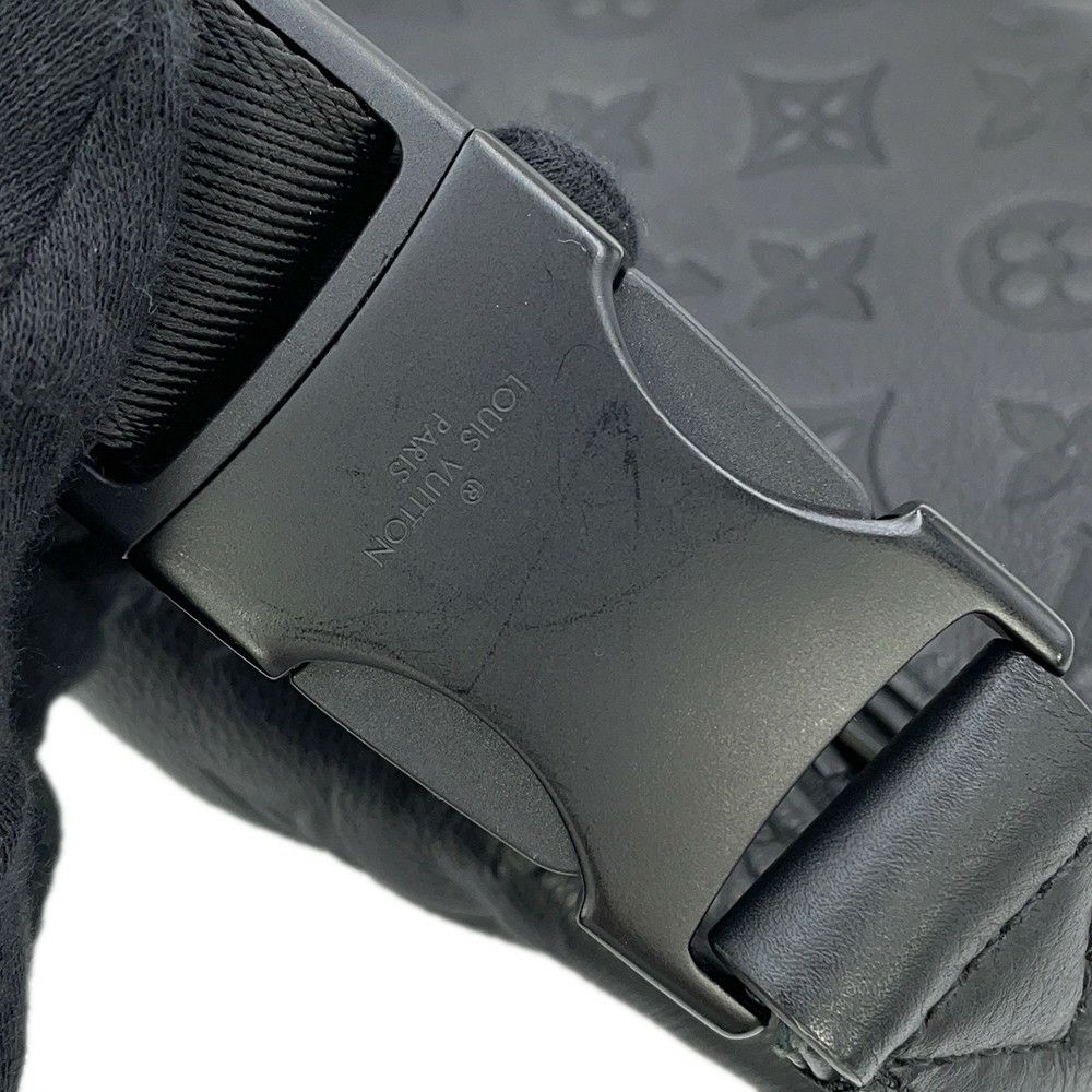 ルイヴィトン ボディバッグ モノグラム・シャドウ ディスカバリー・バムバッグPM M46036 ウエストバッグ 黒 ブラック