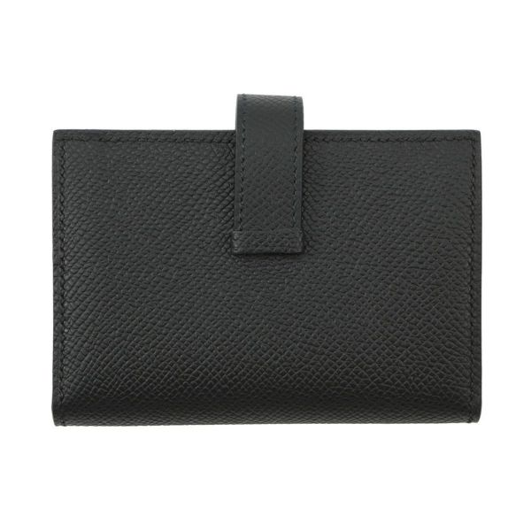 エルメス カードケース ベアン ミニ 小銭入れ付き ブラック/ゴールド金具 エプソン K刻印 HERMES 名刺入れ コインケース 黒