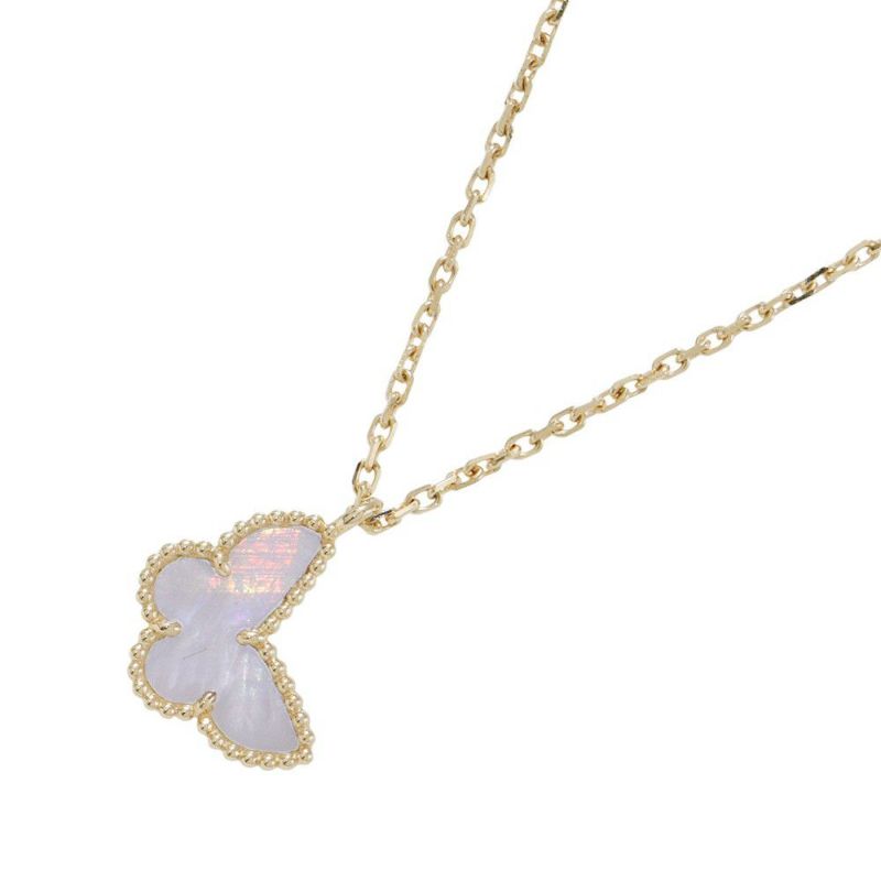 ヴァンクリーフ&アーペル ネックレス スウィート パピヨン ペンダント マザーオブパール K18YGイエローゴールド VCARF69300