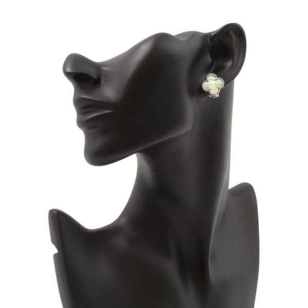 ヴァンクリーフ&アーペル ピアス ヴィンテージ アルハンブラ イヤリング マザーオブパール K18WGホワイトゴールド VCARF48600