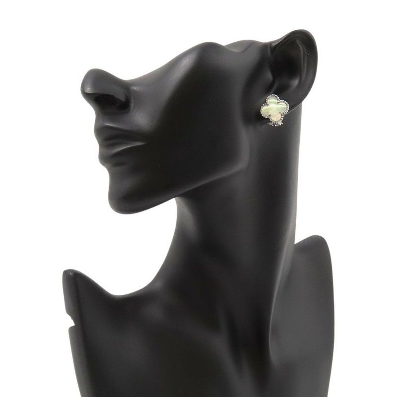 ヴァンクリーフ&アーペル ピアス ヴィンテージ アルハンブラ イヤリング マザーオブパール K18WGホワイトゴールド VCARF48600