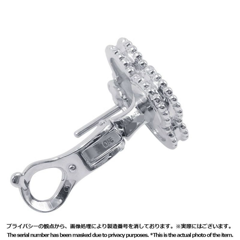 ヴァンクリーフ&アーペル ピアス ヴィンテージ アルハンブラ イヤリング マザーオブパール K18WGホワイトゴールド VCARF48600