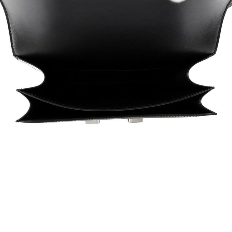 エルメス ミニ コンスタンス3 ミロワール クルーテ ブラック/シルバー金具 ボックスカーフ B刻印 黒