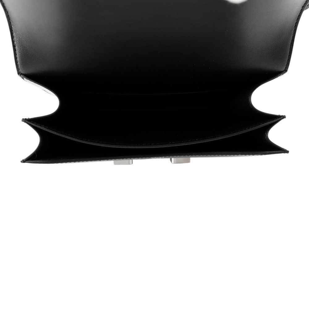 エルメス ミニ コンスタンス3 ミロワール クルーテ ブラック/シルバー金具 ボックスカーフ B刻印 黒