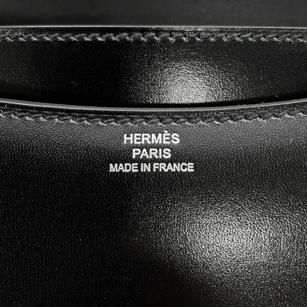 エルメス ミニ コンスタンス3 ミロワール クルーテ ブラック/シルバー金具 ボックスカーフ B刻印 黒
