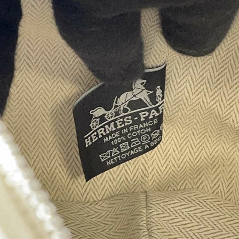 エルメス ポーチ ブリッド・ア・ブラックGM ベージュ/シルバー金具 キャンバス HERMES バッグ 小物入れ