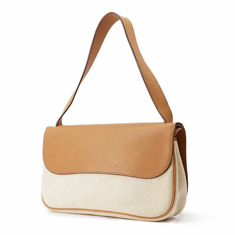 エルメス ショルダーバッグ サック・コロラドMM ブラウン/シルバー金具 トワルアッシュ/ヴァッシュリエジェ □I刻印 HERMES