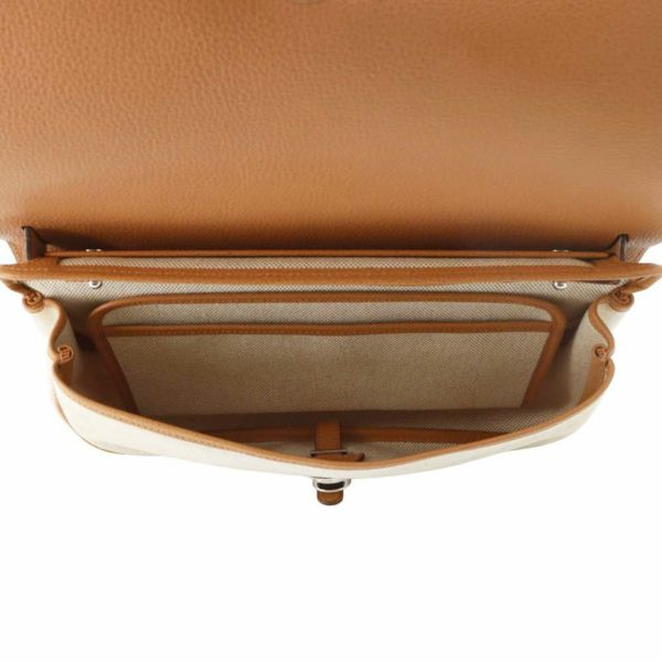 エルメス ショルダーバッグ サック・コロラドMM ブラウン/シルバー金具 トワルアッシュ/ヴァッシュリエジェ □I刻印 HERMES