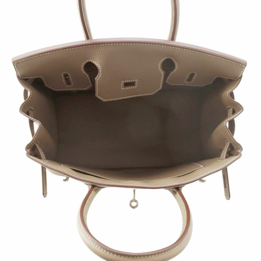 エルメス バーキン30 エトゥープ/シルバー金具 トゴ W刻印 HERMES Birkin ハンドバッグ