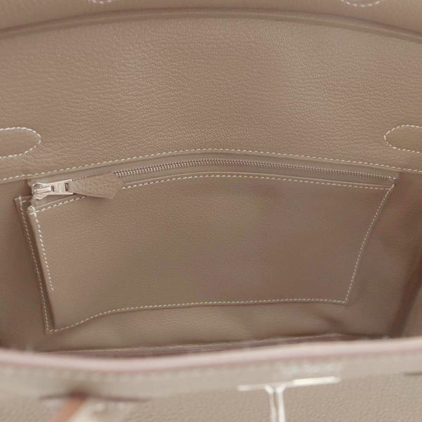 エルメス バーキン30 エトゥープ/シルバー金具 トゴ W刻印 HERMES Birkin ハンドバッグ