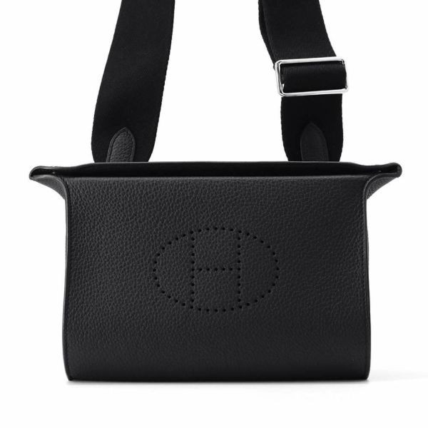 エルメス ショルダーバッグ ヴィドポッシュ ブラック/シルバー金具 トゴ B刻印 HERMES 黒