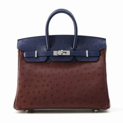 エルメス バーキン25 ブルーアイリス/ルージュセリエ/シルバー金具 オーストリッチ B刻印 HERMES Birkin |  中古・新品ブランド販売ギャラリーレア公式通販