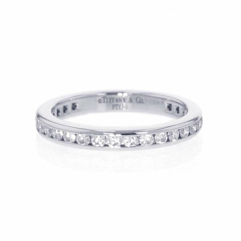 ティファニー リング チャネルセッティング フルエタニティ ダイヤモンド Pt950プラチナ リングサイズ約8号 Tiffany&Co.