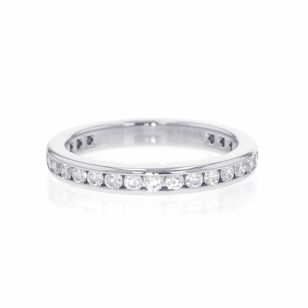 ティファニー リング チャネルセッティング フルエタニティ ダイヤモンド Pt950プラチナ リングサイズ約8号 Tiffany&Co.