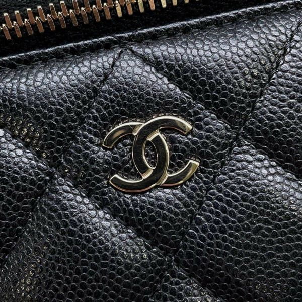 シャネル チェーンショルダーバッグ バニティケース ココマーク マトラッセ キャビアスキン AP1341 CHANEL 黒