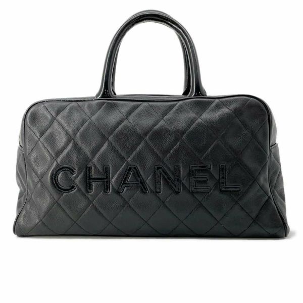 シャネル ハンドバッグ マトラッセ キャビアスキン A15685 CHANEL バッグ ミニボストン ボウリングバッグ 黒