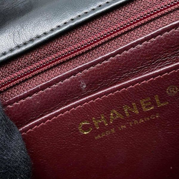 シャネル チェーンショルダーバッグ ミニ マトラッセ ココマーク シングルチェーン ラムスキン A01115 CHANEL 黒