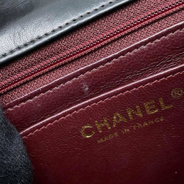 シャネル チェーンショルダーバッグ ミニ マトラッセ ココマーク シングルチェーン ラムスキン A01115 CHANEL 黒
