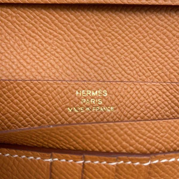 エルメス 二つ折り財布 ベアンコンパクト ゴールド/ゴールド金具 エプソン B刻印 HERMES 財布