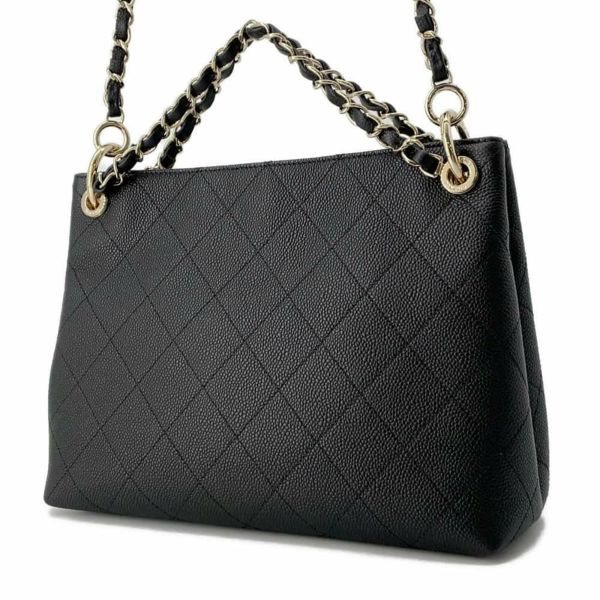 シャネル チェーンショルダーバッグ マトラッセ ココマーク キャビアスキン CHANEL バッグ 2wayハンドバッグ 黒