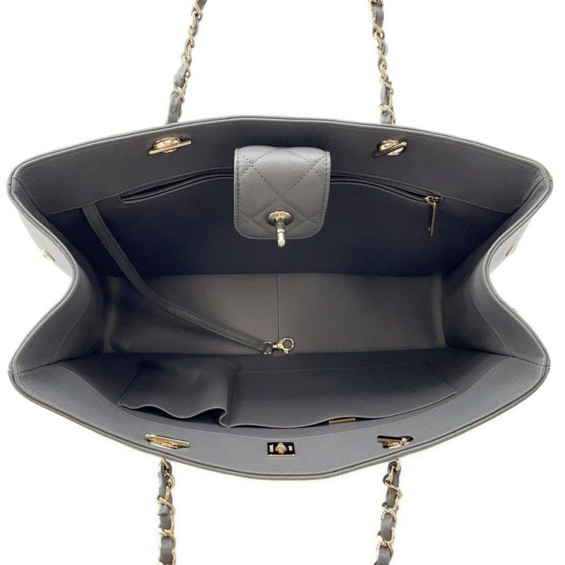 シャネル チェーントートバッグ マトラッセ ココマーク ラージ ショッピングバッグ キャビアスキン A91046 CHANEL