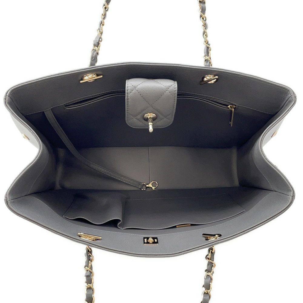 シャネル チェーントートバッグ マトラッセ ココマーク ラージ ショッピングバッグ キャビアスキン A91046 CHANEL