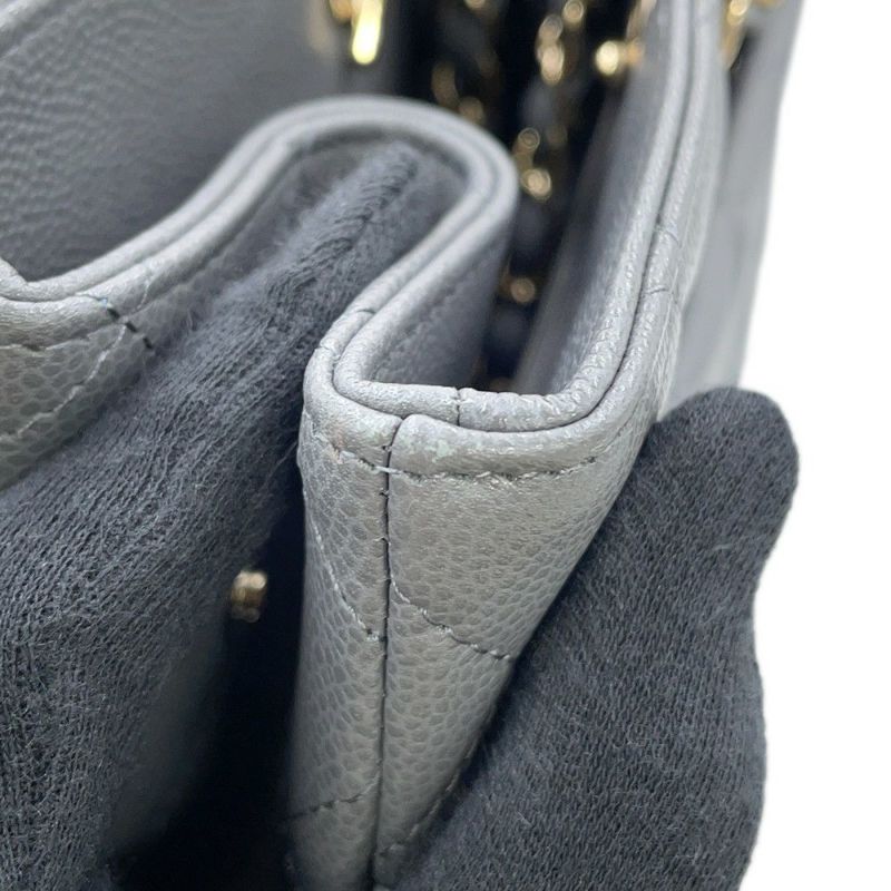 シャネル チェーントートバッグ マトラッセ ココマーク ラージ ショッピングバッグ キャビアスキン A91046 CHANEL