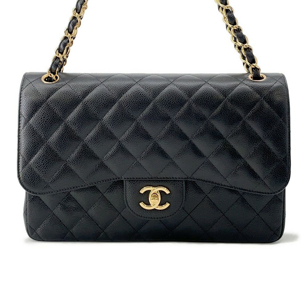 シャネル チェーンショルダーバッグ ココマーク マトラッセ30 キャビアスキン A58600 CHANEL 黒