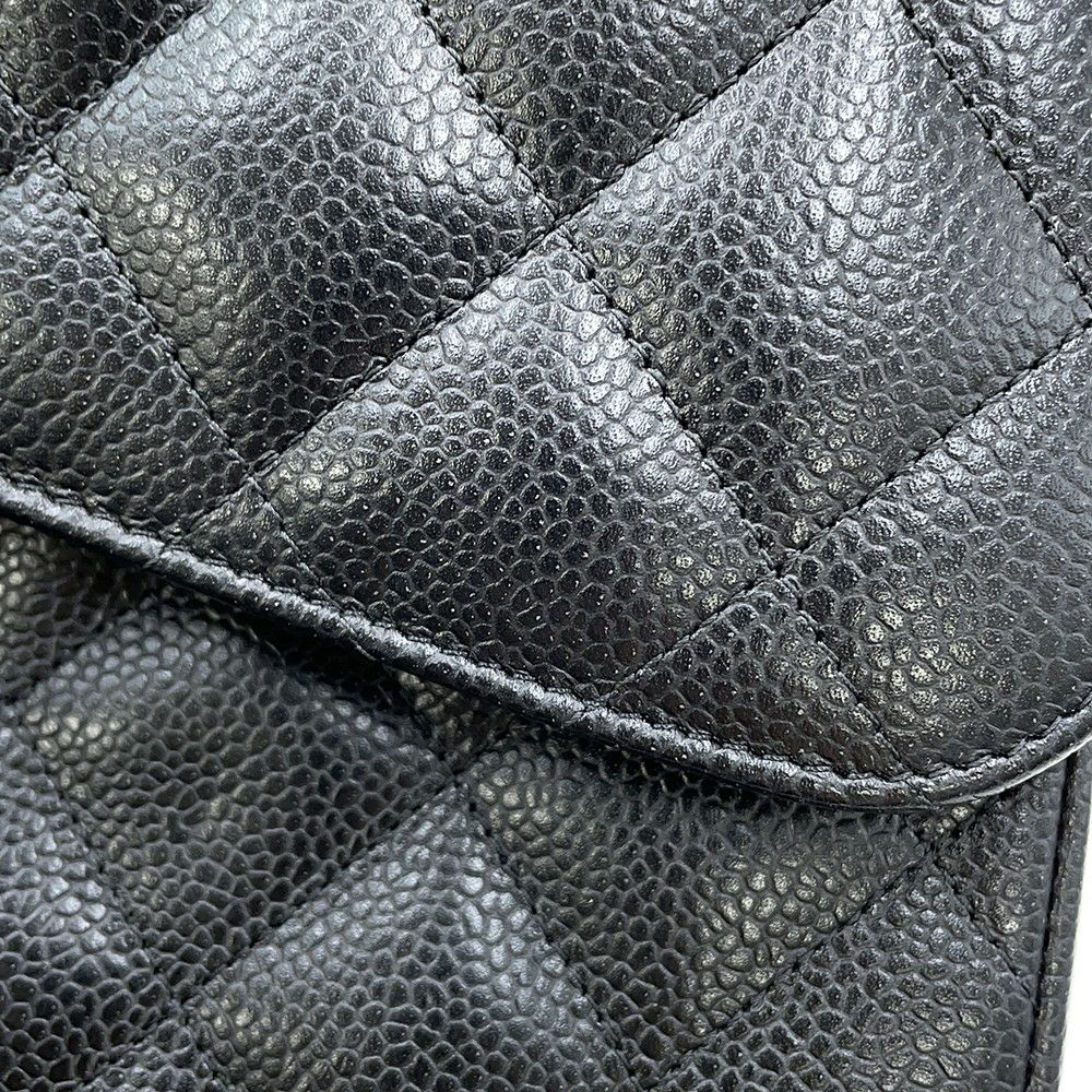 シャネル チェーンショルダーバッグ ココマーク マトラッセ30 キャビアスキン A58600 CHANEL 黒