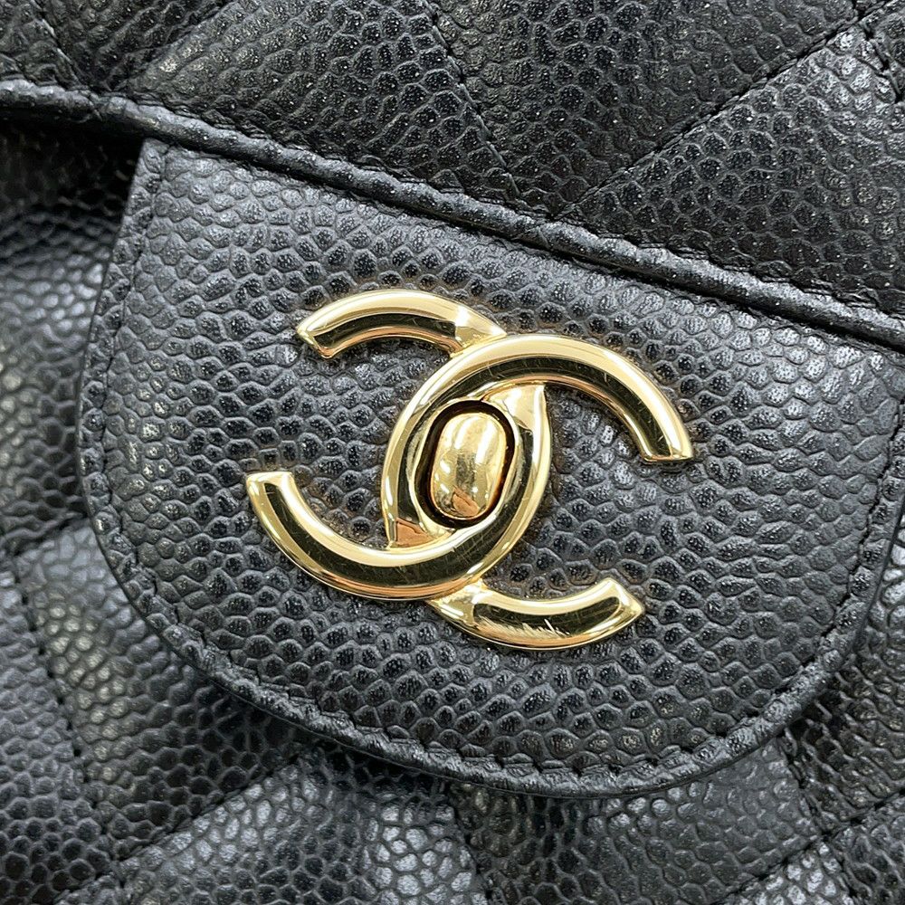 シャネル チェーンショルダーバッグ ココマーク マトラッセ30 キャビアスキン A58600 CHANEL 黒