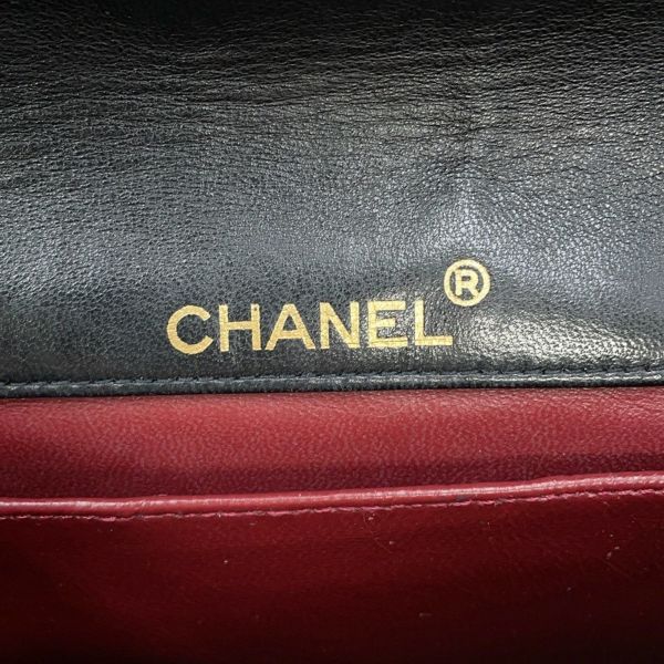 シャネル チェーンショルダーバッグ ココマーク マトラッセ シングルフラップ ラムスキン CHANEL 黒