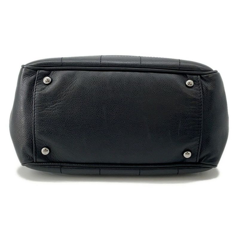 シャネル トートバッグ ココマーク チョコバー キャビアスキン 黒