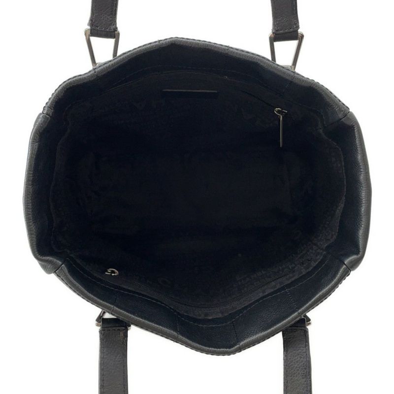 シャネル トートバッグ ココマーク チョコバー キャビアスキン 黒