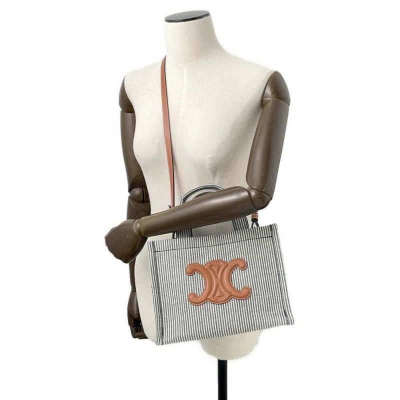 セリーヌ ハンドバッグ カバ タイス スモール キャンバス 199162FU5 CELINE 2way ストライプ