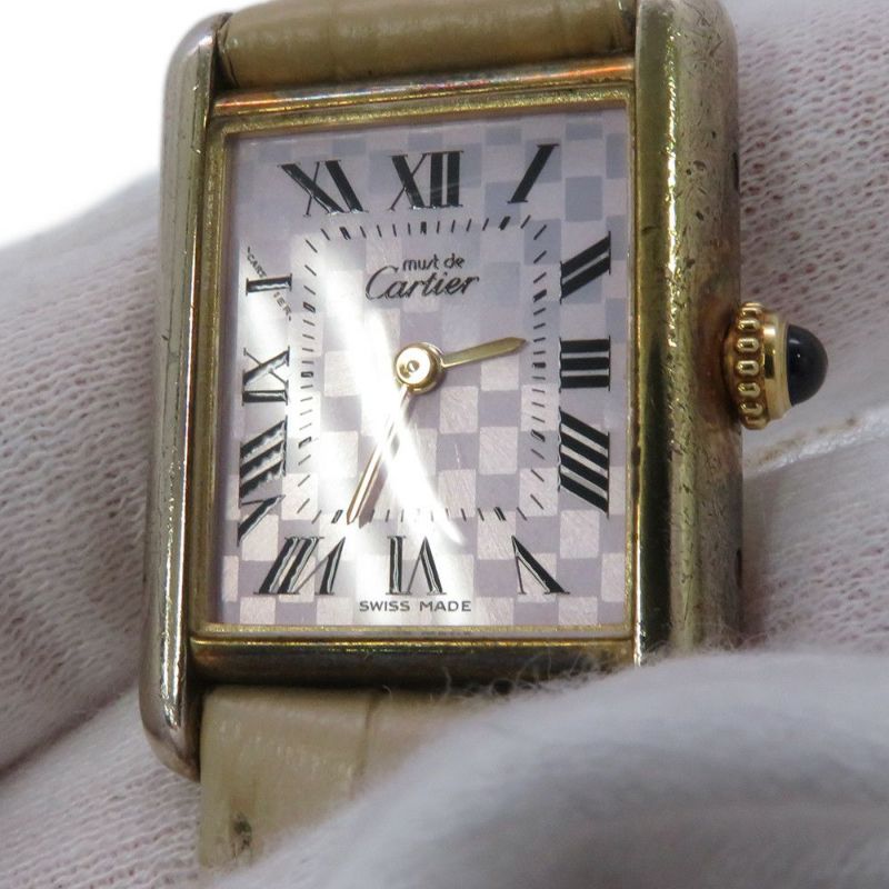 カルティエ タンク マスト SM W1017554 Cartier 腕時計 パープル文字盤 クォーツ