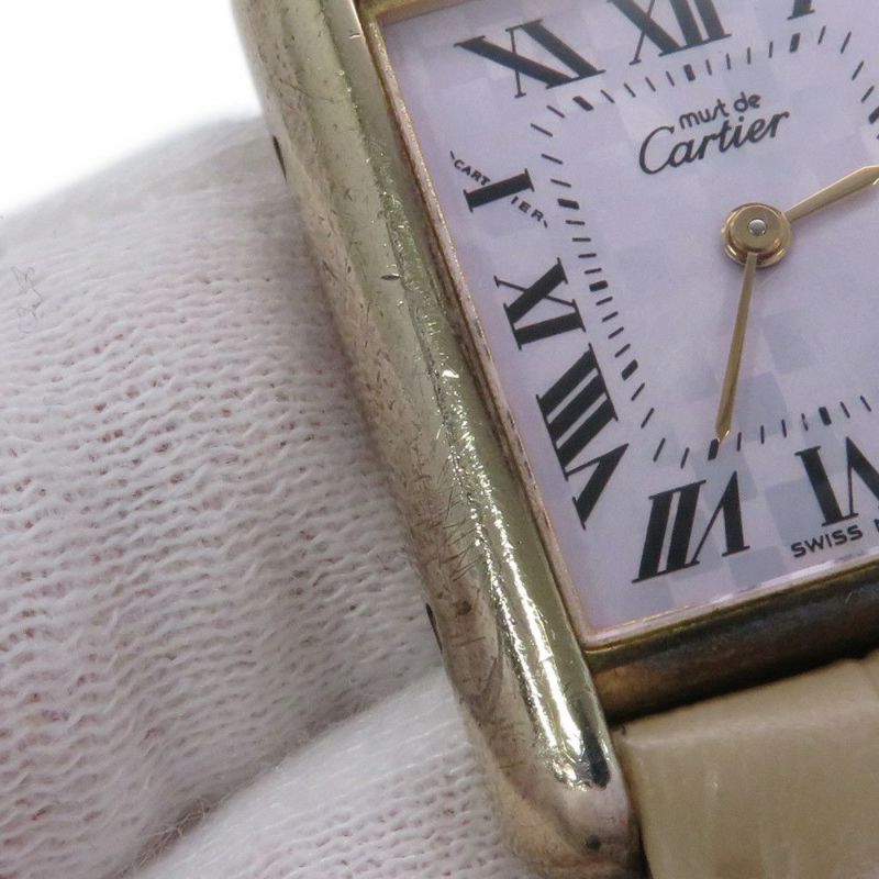 カルティエ タンク マスト SM W1017554 Cartier 腕時計 パープル文字盤 クォーツ