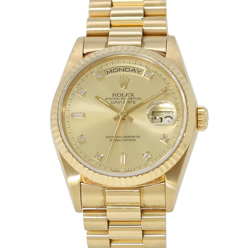 ロレックス デイデイト L番 18238 ROLEX 腕時計 シャンパン文字盤 2Pバケットダイヤ 8Pダイヤ