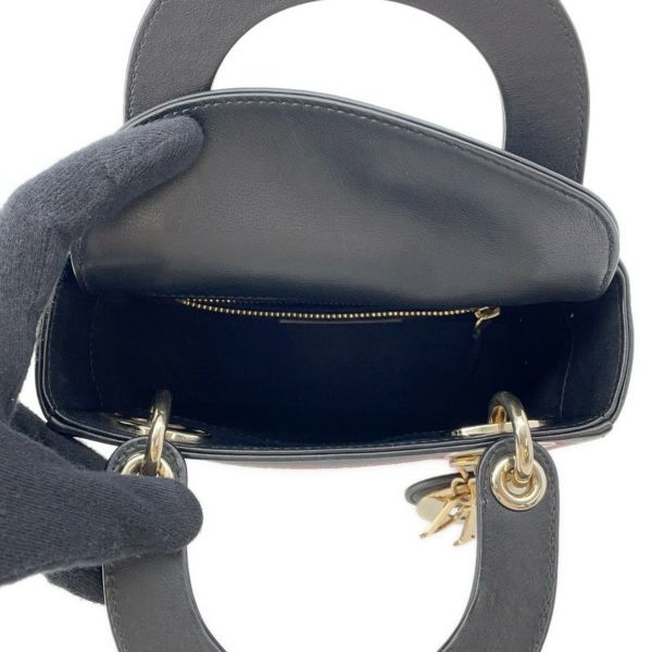 クリスチャン・ディオール ハンドバッグ レディディオール ハートプリント ミニ レザー Christian Dior 2way 黒