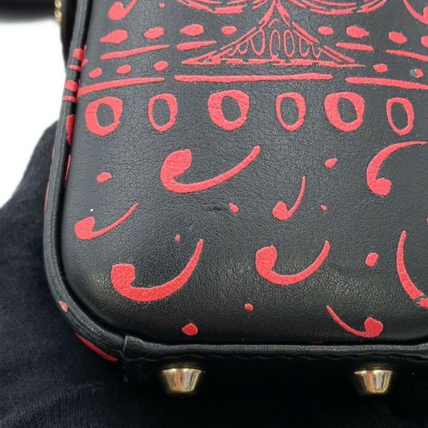 クリスチャン・ディオール ハンドバッグ レディディオール ハートプリント ミニ レザー Christian Dior 2way 黒