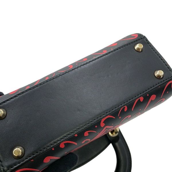 クリスチャン・ディオール ハンドバッグ レディディオール ハートプリント ミニ レザー Christian Dior 2way 黒