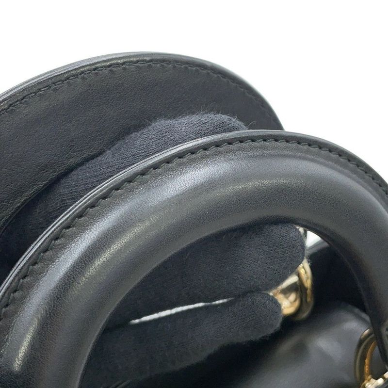 クリスチャン・ディオール ハンドバッグ レディディオール ハートプリント ミニ レザー Christian Dior 2way 黒