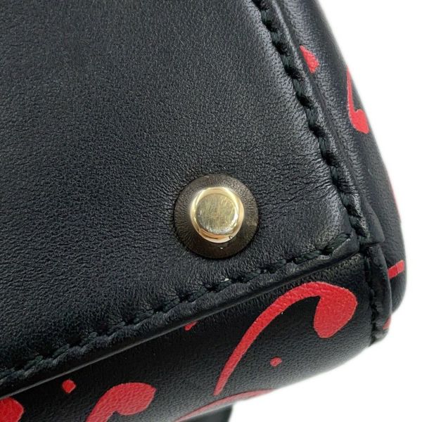 クリスチャン・ディオール ハンドバッグ レディディオール ハートプリント ミニ レザー Christian Dior 2way 黒