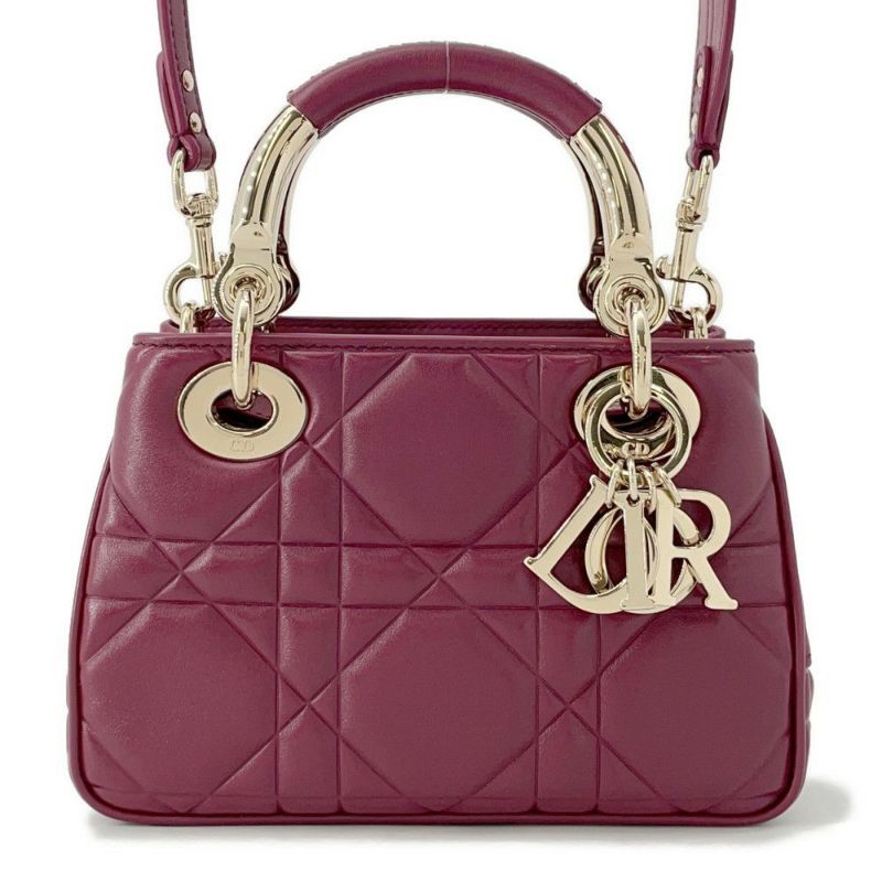 クリスチャン・ディオール ハンドバッグ レディ 95.22 カナージュ ミニ レザー Christian Dior 2way