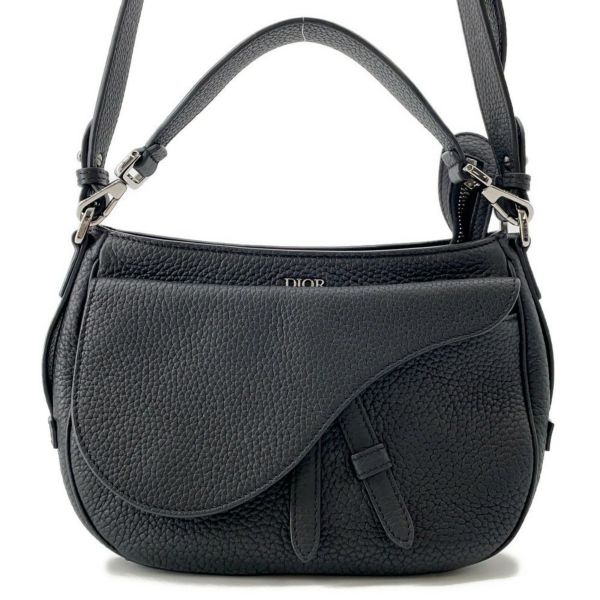 クリスチャン・ディオール ハンドバッグ サドル ミニソフトバッグ レザー 1ADHO023 Christian Dior 2way 黒