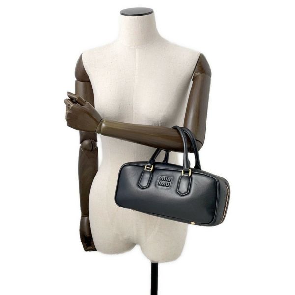 ミュウミュウ ハンドバッグ アルカディ レザー 5BB148 MIUMUU 2way 黒